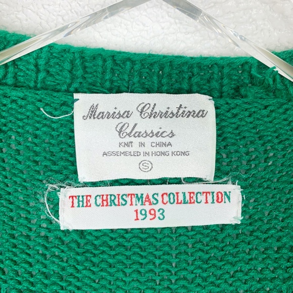Vintage Marisa Christina 1993 Christmas Novelty Cardigan Sweater - Picture 8 of 12